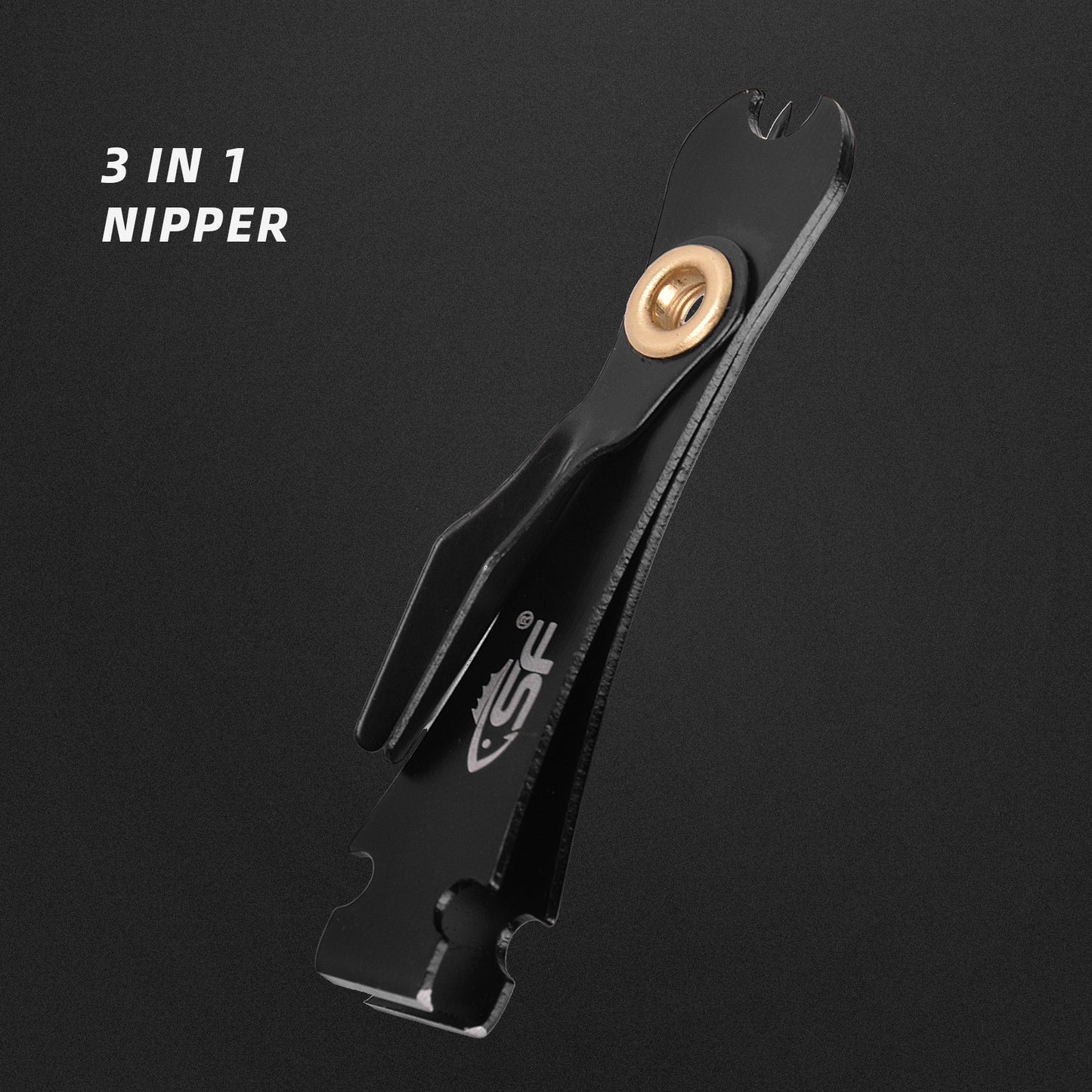 SF 3 in 1 Fly Fishing Nipper Knot Tying Tool with Zinger Retractor