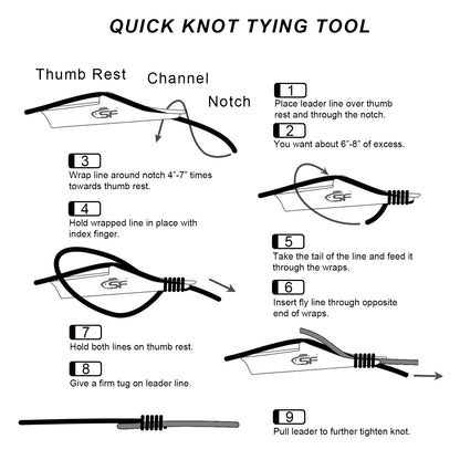 SF 2 in 1 Fly Fishing Angler Accessories Magnum Knot Tying Tool