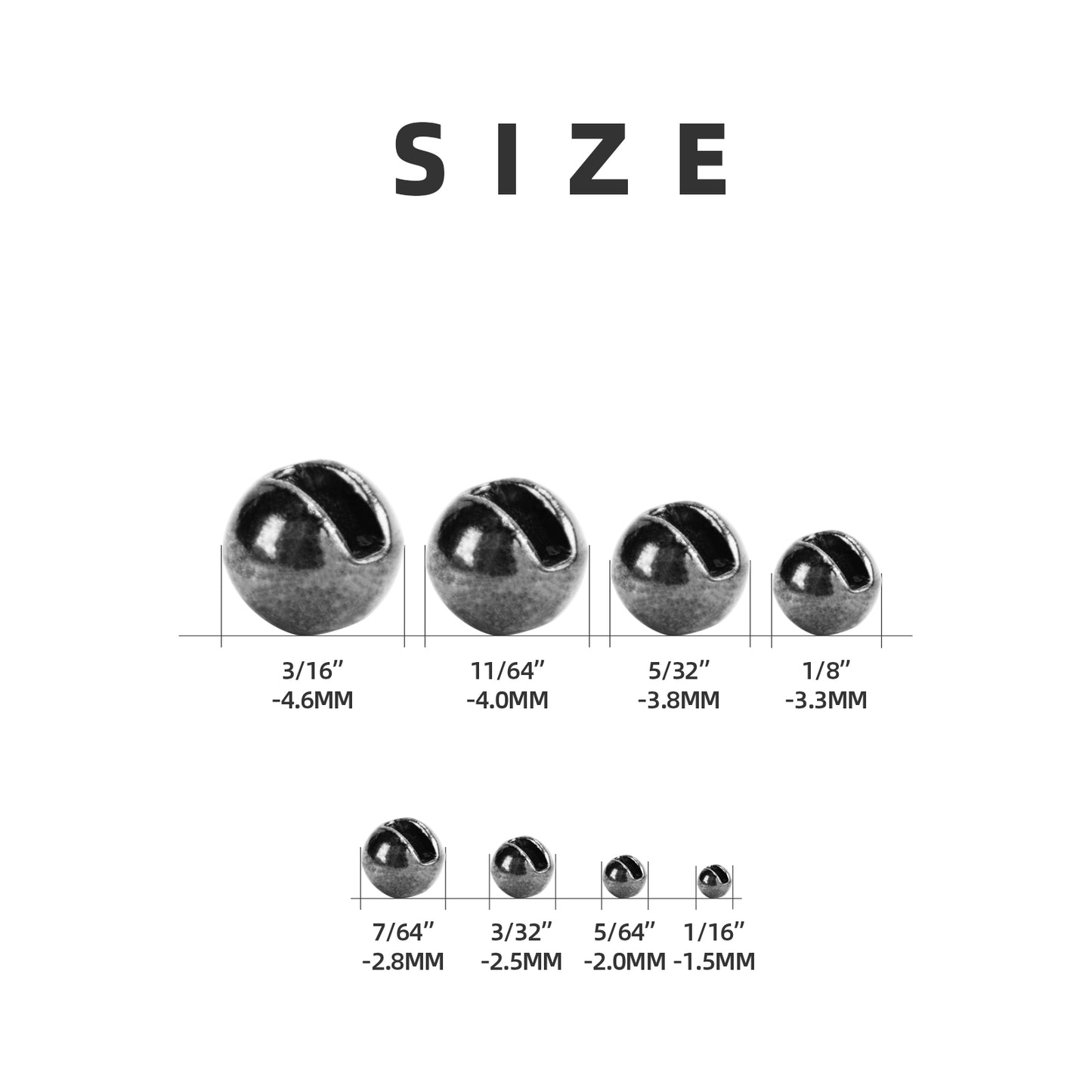 SF Slotted Tungsten Beads Head Eyes (25 pieces/pack)