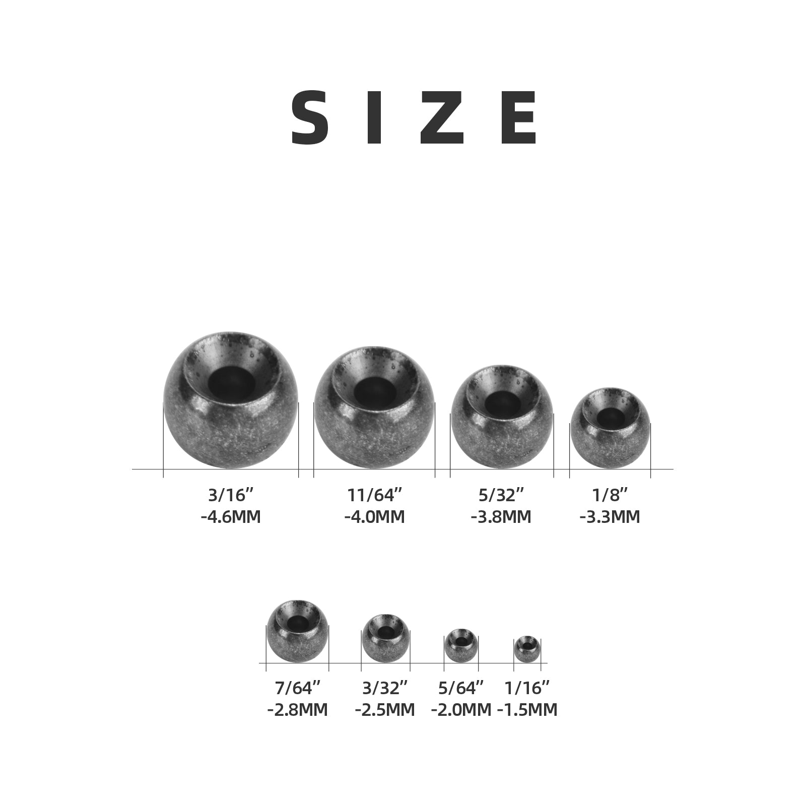 SF Cyclops Tungsten Bead Head Eyes（25 Pieces/pack）