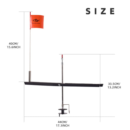 SF Ice Fishing Tip-Up Foldable with Orange Pole Flags Ice Fishing Accessories 2Pcs