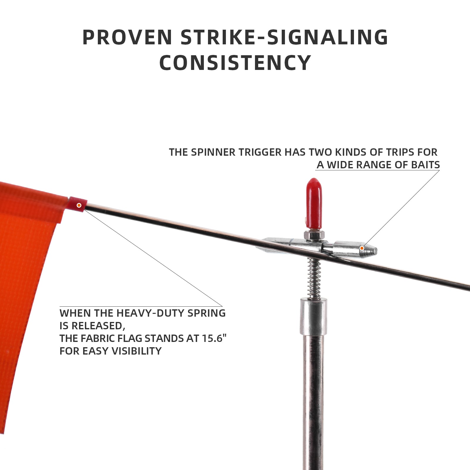 atfifact fishing pole SF Ice Fishing Tip-Up Foldable with Orange Pole Flags Ice Fishing Acce