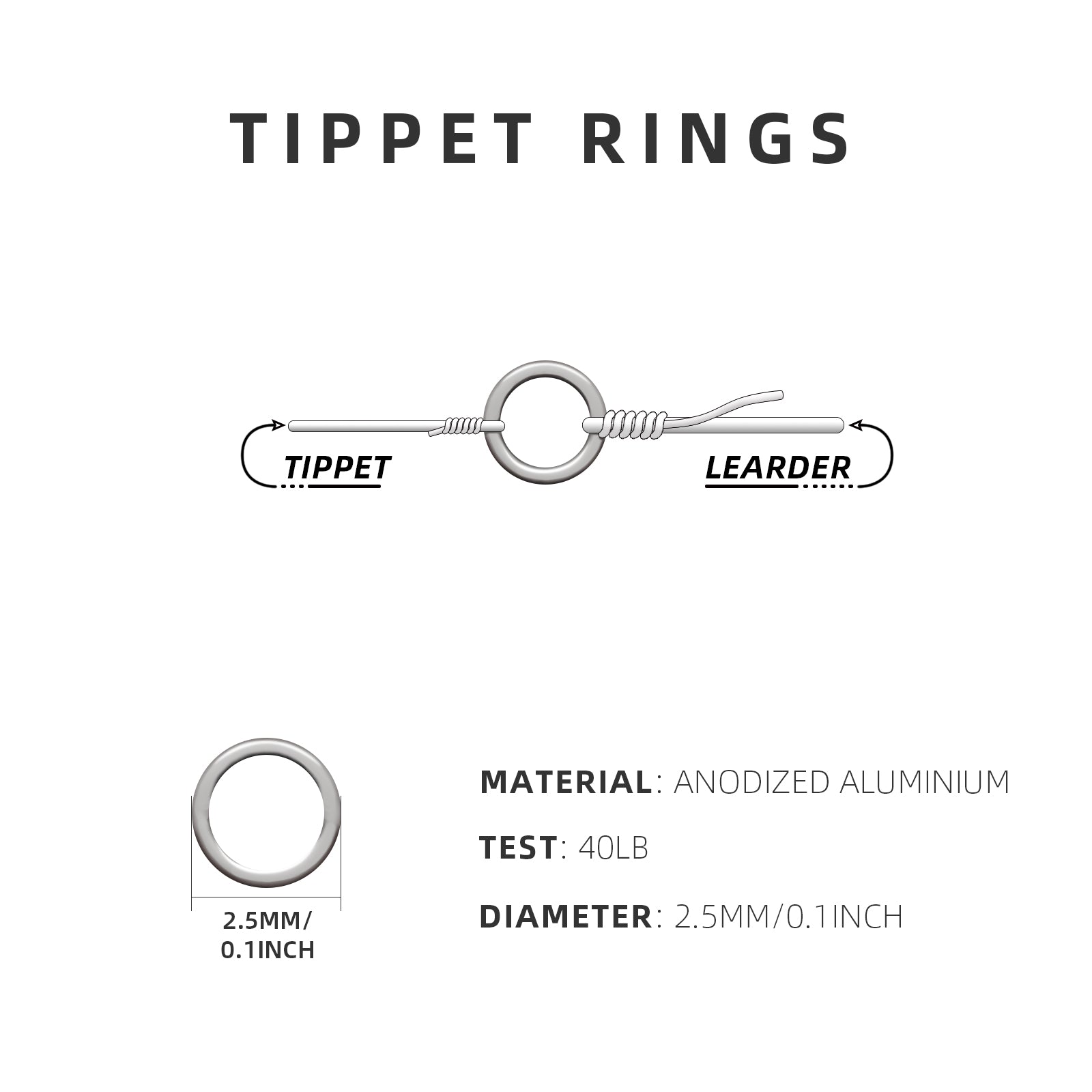SF Lightweight Tippet Rings 2mm 25LB 2.5mm 40LB – Sunshine Fishing